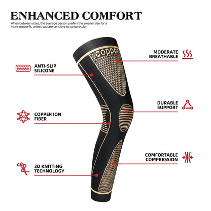 Knee.Forge. Copper Compression Leg Sleeve for Pain Relief & Lifting
