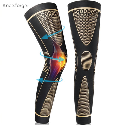 Knee.Forge. Copper Compression Leg Sleeve for Pain Relief & Lifting